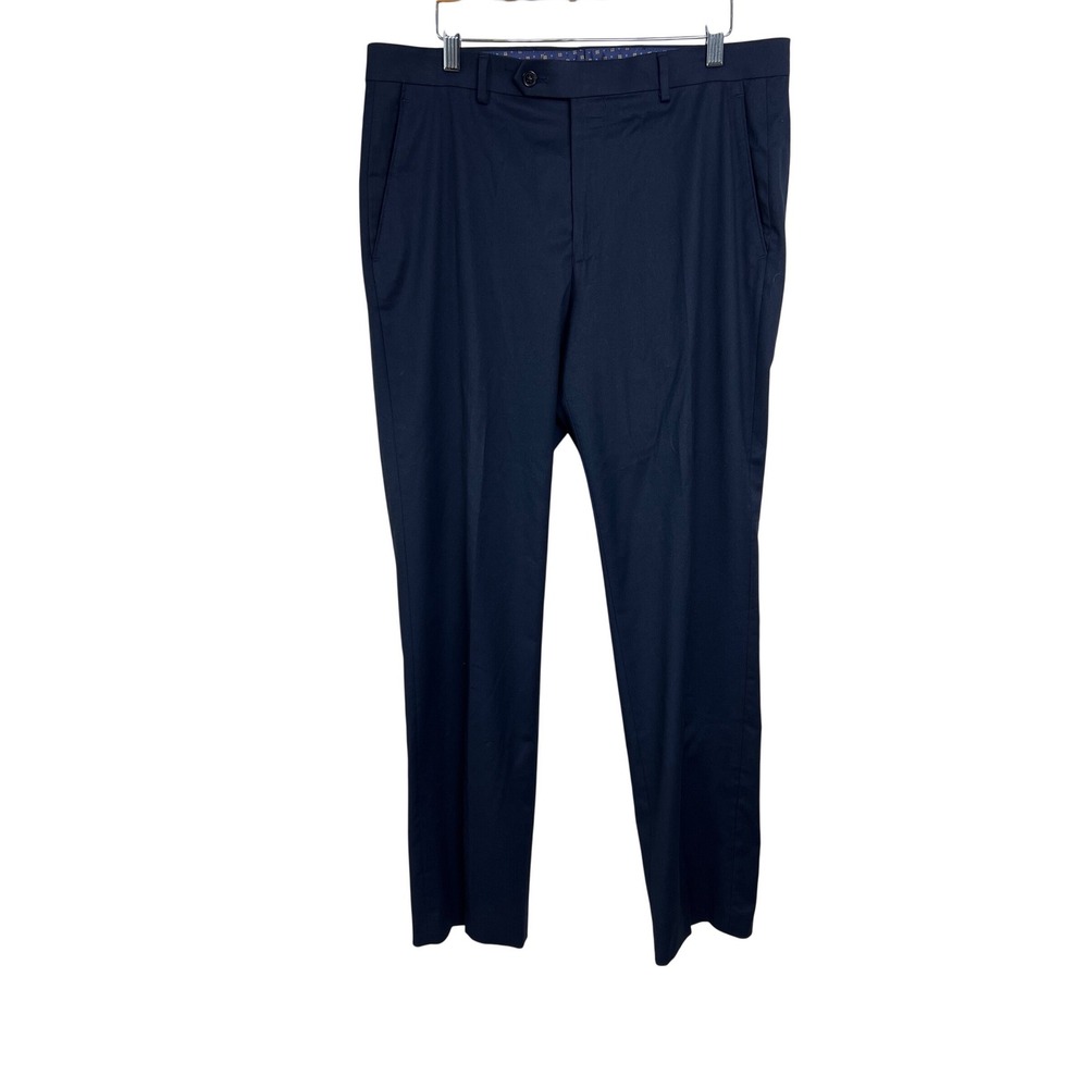 Lauren Ralph Lauren Dress Pants Men 34W x‎ 32L Navy Total Comfort Flat Front A45